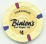 Binion's $4 Poker Room Casino Chip