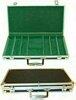 Black Vinyl Silver Aluminum Poker Chip Case