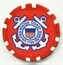 United States Coast Guard Red Poker Chip
