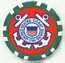 United States Coast Guard Green Poker Chip