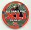 Ellis Island Casino Superbowl XLI 2007 $5 Casino Chip
