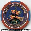 Harrah's 12 Days of Christmas $5 Casino Chip - Four Calling Birds