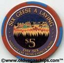 Harrah's 12 Days of Christmas $5 Casino Chip - Six Geese a Laying