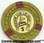 Binion's Horseshoe Arrowdie 1950's $5 Casino Chip