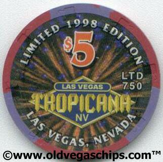 Tropicana 4th of July 1998 $5 Casino Chip