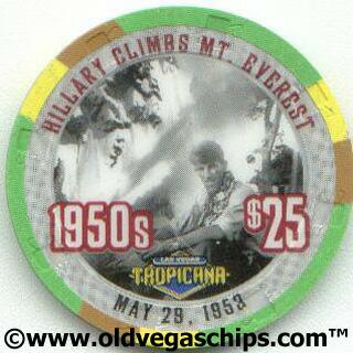 Tropicana Hillary Climbs Mt. Everest Millennium $25 Casino Chip