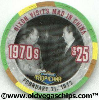 Tropicana Nixon Visits Mao in China Millennium $25 Casino Chip