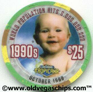 Tropicana World Population Hits 6 Billion Millennium $25 Casino Chip