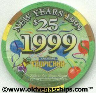 Tropicana New Year's 1999 $25 Casino Chip