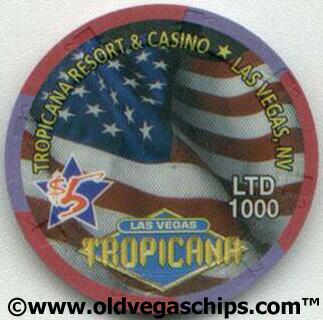 Tropicana 4th of July 1999 $5 Casino Chip