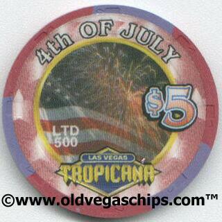 Tropicana 4th of July 2001 $5 Casino Chip