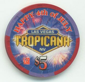 Las Vegas Tropicana 4th of July 2004 $5 Casino Chip 