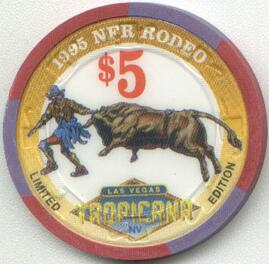 Tropicana NFR Rodeo 1995 $5 Casino Chip