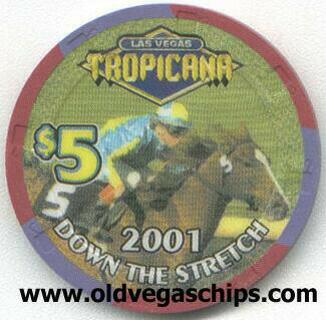 Tropicana Kentucky Derby 2001 $5 Casino Chip
