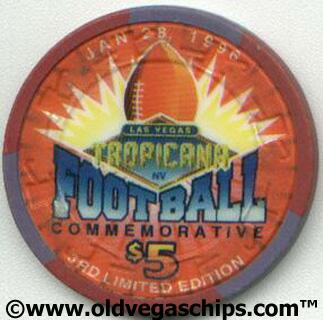 Tropicana Superbowl 1996 $5 Casino Chip