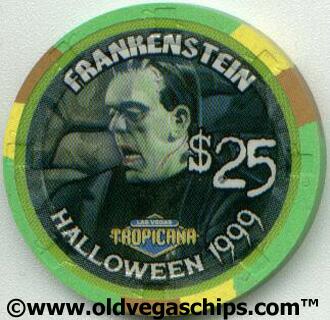 Tropicana Halloween Frankenstein 1999 $25 Casino Chip 
