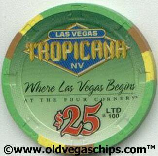 Tropicana Season's Greetings 1998 $25 Casino Chip