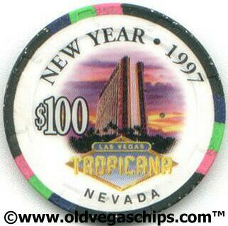 Tropicana Happy New Year 1997 $100 Casino Chip
