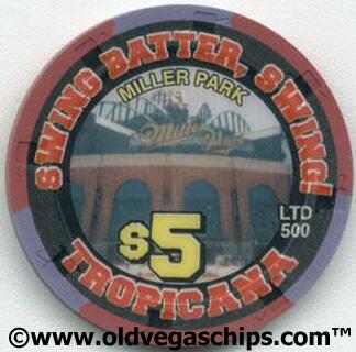 Las Vegas Tropicana Miller Park 2002 $5 Casino Chip 