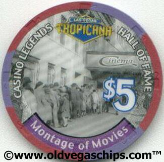 Tropicana Montage of Movies $5 Casino Chip