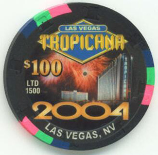Tropicana New Year 2004 $100 Casino Chip 