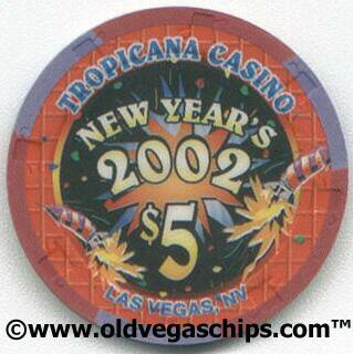 Tropicana New Year 2002 $5 Casino Chip