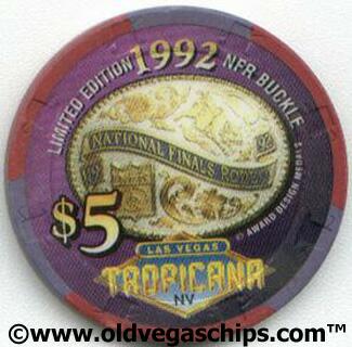Tropicana 1992 NFR Buckle $5 Casino Chip