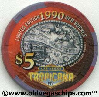 Tropicana 1990 NFR Buckle $5 Casino Chip