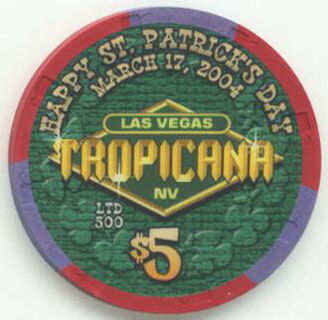 Tropicana St. Patrick's Day 2004 $5 Casino Chip