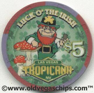 Tropicana St. Patrick's Day 2002 $5 Casino Chip