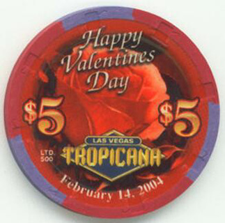 Tropicana Valentine's Day 2004 $5 Casino Chip