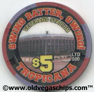 Las Vegas Tropicana Veterans Stadium 2002 $5 Casino Chip