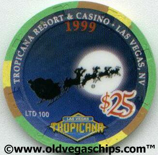 Tropicana Season's Greetings 1999 $25 Casino Chip