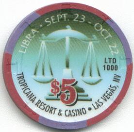 Tropicana Libra $5 Casino Chip