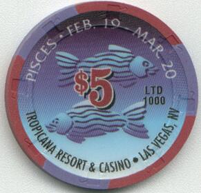 Tropicana Pisces $5 Casino Chip