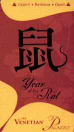 Venetian Year of the Rat Hotel Room Key