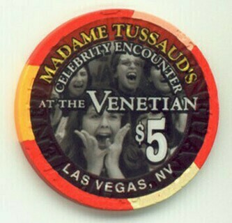 Las Vegas Venetian Hotel Madame Tussaud's $5 Casino Chips