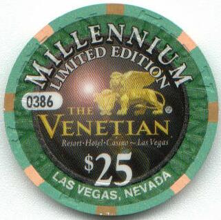 Las Vegas Venetian Millennium $25 Casino Chip