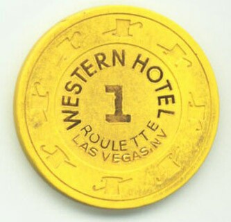 Western Hotel Yellow Roulette Casino Chip
