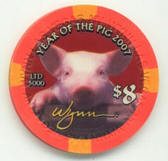 Wynn Las Vegas Chinese New Year Pig $8 Casino Chip